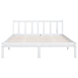 810063 Bed Frame without Mattress White Solid Wood 140x190 cm