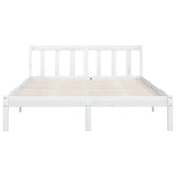 810083 Bed Frame without Mattress White Solid Wood 140x200 cm