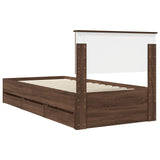 Bed Frame with Drawer Brown Oak 90 x 190 cm Engineer Wood 3410755