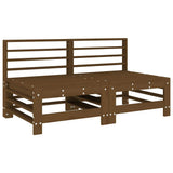 Garden Middle Sofas 2 pcs Honey Brown Solid Wood Pine 825642