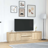 TV Cabinet with LED Lights Sonoma Oak 193.5x41x50 cm 3328437