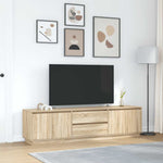 TV Cabinet with LED Lights Sonoma Oak 193.5x41x50 cm 3328437