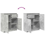Sideboard with Drawer Concrete Grey 71x35x84 cm Engineered Wood 861592