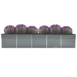 Garden Raised Bed Galvanised Steel 400x80x45 cm Grey 47056