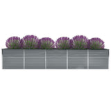Garden Raised Bed Galvanised Steel 400x80x45 cm Grey 47056