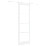 Sliding Door White 78 x 232 cm Solid Pine Wood and Glass 3332416