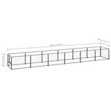Dog Kennel Black 6 m Steel 3082096