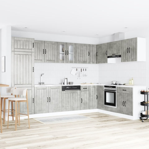 Kitchen Cabinet with Storage Lucca 2 pcs Grey 80 x 46 x 81.5 cm 3315015
