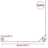 Tarpaulins Grey 3 x 5 m Canvas with PVC Coating 43811