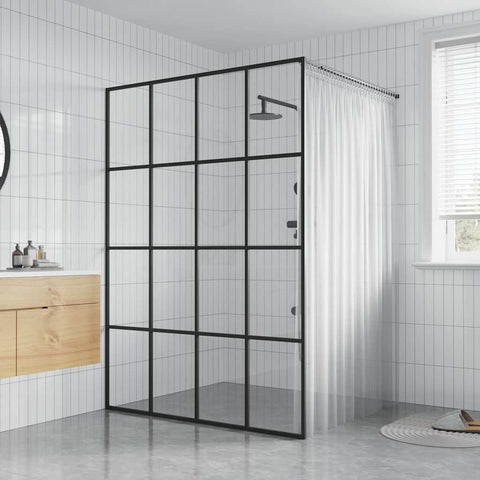 Walk-in Shower Screen Clear Tempered Glass 140x195 cm 145678