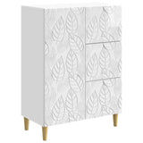 Sideboard High Gloss White 66 x 34.5 x 90 cm Engineered Wood 895089