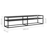 ZNTS TV Cabinet Black 180x40x40.5 cm Tempered Glass 331723