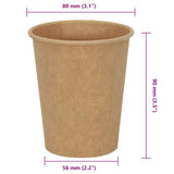 Paper Coffee Cups 1000 pcs 8oz 200ml Brown 4102795