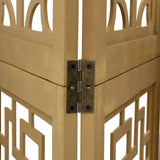 Room Divider 4 Panels Brown Solid Wood Paulownia 358866