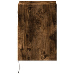 ZNTS Wall-mounted Bedside Cabinet with LED Lights Smoked Oak 3307983