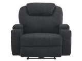 Electric Recliner Chair with 2-Point Massage & Heating, Black Fabric Indoor Functional Chair, 120kg 35128213