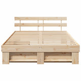 Bed Frame with Headboard Brown 160 x 200 cm Solid Pine Wood 3382268
