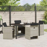Garden Dining Set 5 pcs Light Grey Poly Rattan 3380611