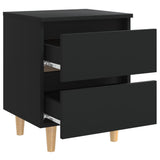 805854 Bed Cabinets with Solid Pinewood Legs 2 pcs Black 40x35x50 cm