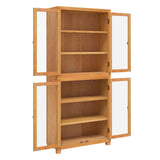 Storage Furniture Set with Shelf 2 pcs Natural 80 x35 x 185 cm 3328625