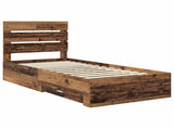 Bed Frame with Drawer Old Wood 100 x 200 cm Engineered Wood 3412010