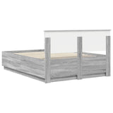 Bed Frame Grey Sonoma 140 x 190 cm Engineered Wood 3408164