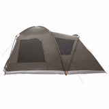 Cabin Tent with Roof Brown grey 8-Person Polyester and Steel 42029010