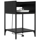 Bedside Cabinet Black Oak 40 x 40 x 61 cm Engineered Wood 859470
