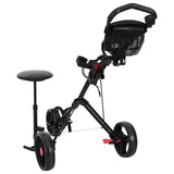 Golf Trolley with Seat Folding Black 95 x 69 x 114 cm Iron 42033588