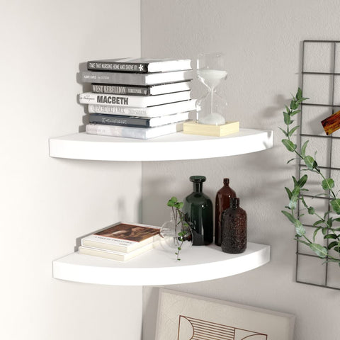 ZNTS Floating Corner Shelves 2 pcs White 35x35x3.8 cm MDF 323917