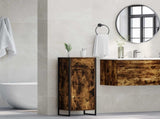 Bathroom Cabinet Smoke Oak 40 x 30 x 100 cm Engineered Wood 886500