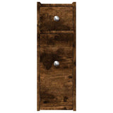 Narrow Bathroom Cupboard with Wheels Smoked Oak Engineered Wood 855290