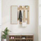 Wall-Mounted Coat Rack with Mirror Sonoma Oak 100 x 10 x 100 cm 874509