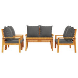 ZNTS 5 Piece Garden Lounge Set with Cushions Solid Wood Acacia 3211802