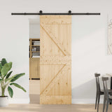 Sliding Door NARVIK Natural and Black 70 x 210 cm 3445221