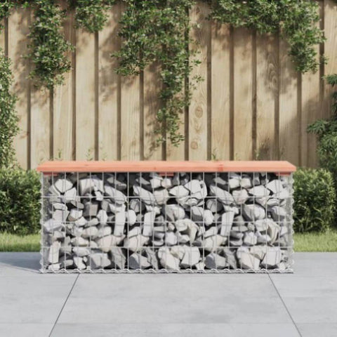 ZNTS Garden Bench Gabion Design 103x31.5x42 cm Solid Wood Douglas 834351