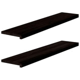 Stair Treads 2 pcs Brown Black 120x30x2 cm Solid Wood Oak 3283807