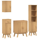 Bathroom Furniture Set with Door 4 pcs Brown 114 x 43 x 73.5 cm 3334190