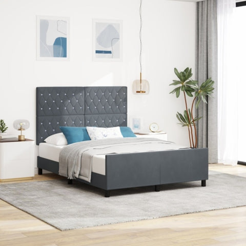 ZNTS Bed Frame Dark Grey 160x200 cm Velvet 3344886