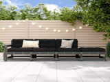 4 Piece Garden Lounge Set Grey Solid Wood Pine 825536