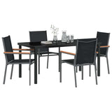 Garden Dining Set 5 pcs Black Powder-coated Steel 3379089