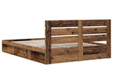 Bed Frame with Headboard Old Wood 160 x 200 cm Solid Pine Wood 3411726
