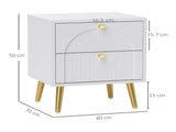 2-Drawer Bedside Table Set of 2 - White T3398P342238