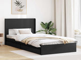 Bed Frame with Storage and Headboard Black 75 x 190 cm 3414426
