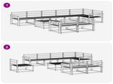 Outdoor Sofa Set 9 pcs White 79 x 79 x 37 cm Solid Acacia Wood 3386653