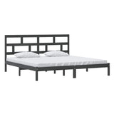3101242 Bed Frame without Mattress Black Solid Wood Pine 200x200 cm