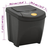 Stackable Garbage Bin Boxes 4 pcs Grey 100 L Polypropylene 152200