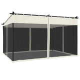 Gazebo with Mesh Walls Cream 4x3 m Steel 4003911