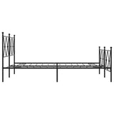Metal Bed Frame without Mattress with Footboard Black 140x190cm 376520