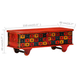 Storage Box Red 110x40x40 cm Solid Acacia Wood 247669